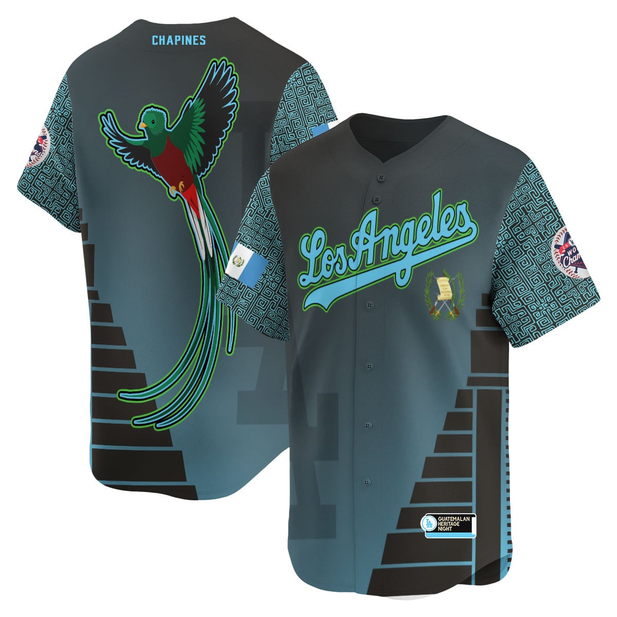 Los Angeles Dodgers Guatemalan Heritage Night Jersey - All Stitched