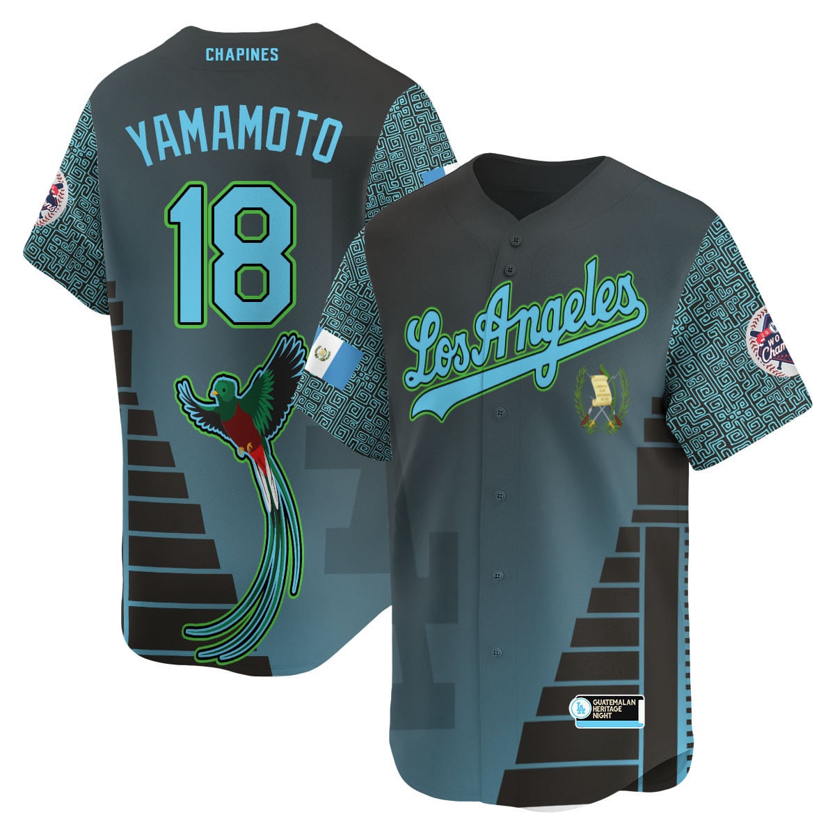 Los Angeles Dodgers Guatemalan Heritage Night Jersey - All Stitched