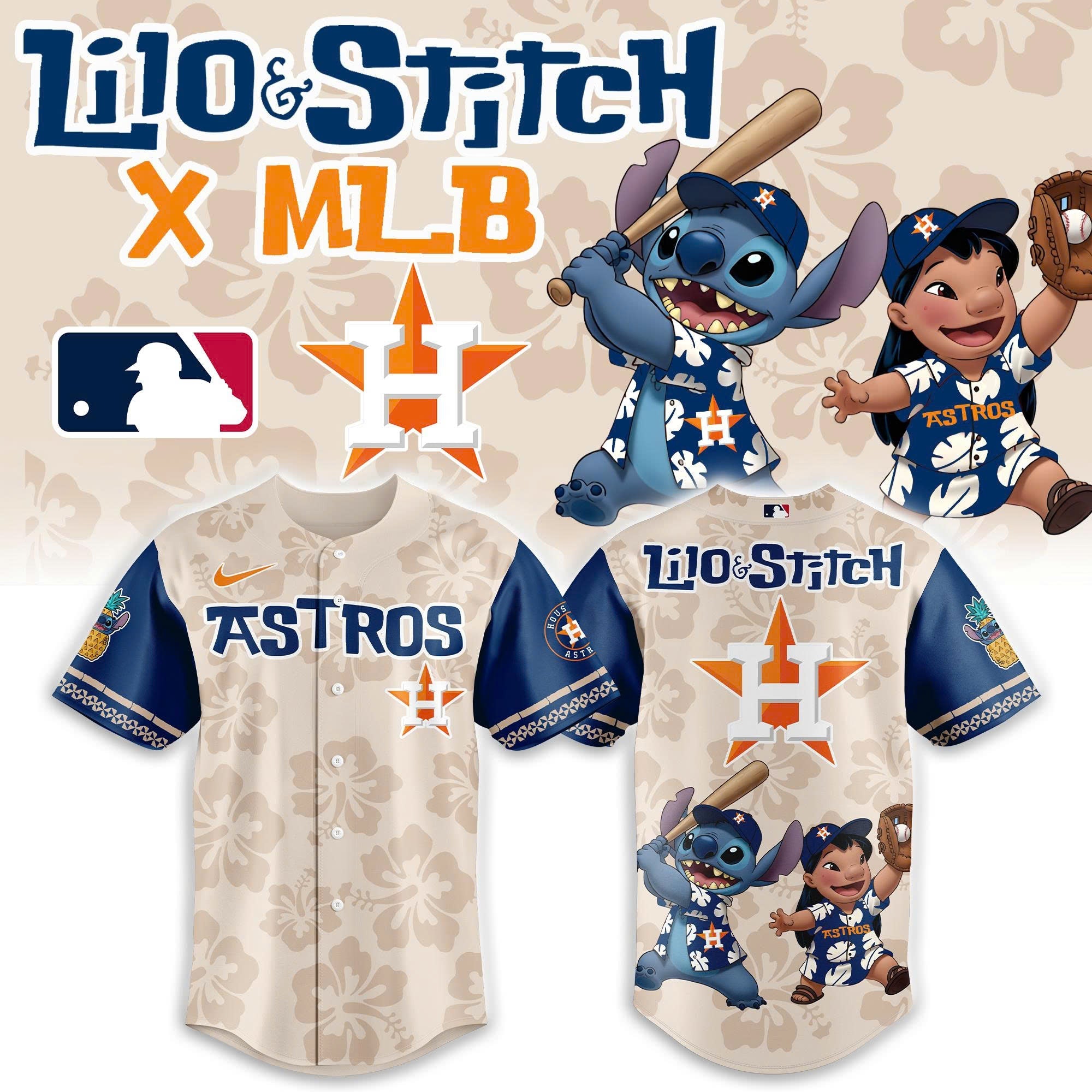 Houston Astros Lilo & Stitch 2025 Baseball Jersey