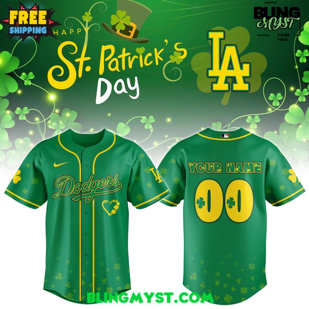 Los Angeles Dodgers St. Patrick's Day 2026 Baseball Jersey - Lucky Edition