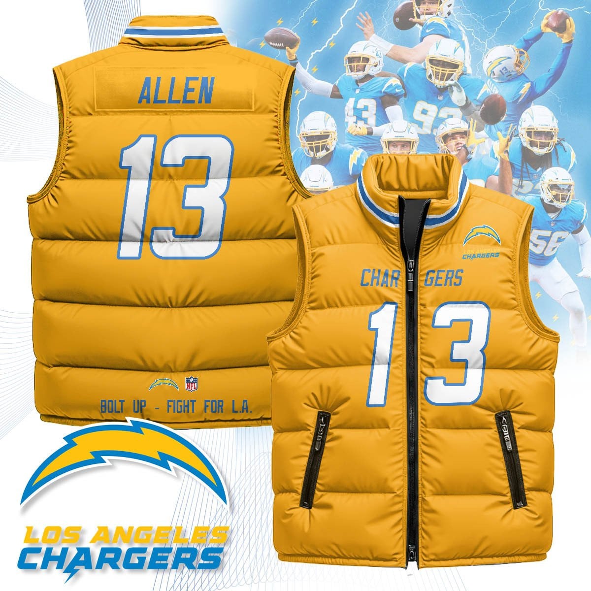 Los Angeles Chargers Unisex Puffer Vest