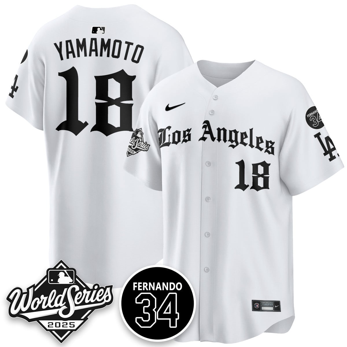 Los Angeles Dodgers 2025 Gothic NL Champions Jersey - All Stitched