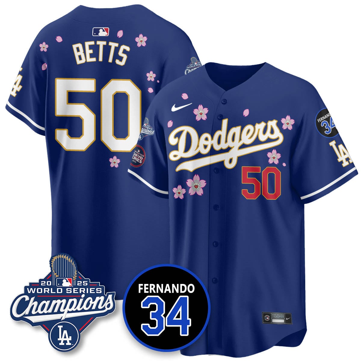 Los Angeles Dodgers Tokyo 2025 World Series Champions Jersey - All Stitched