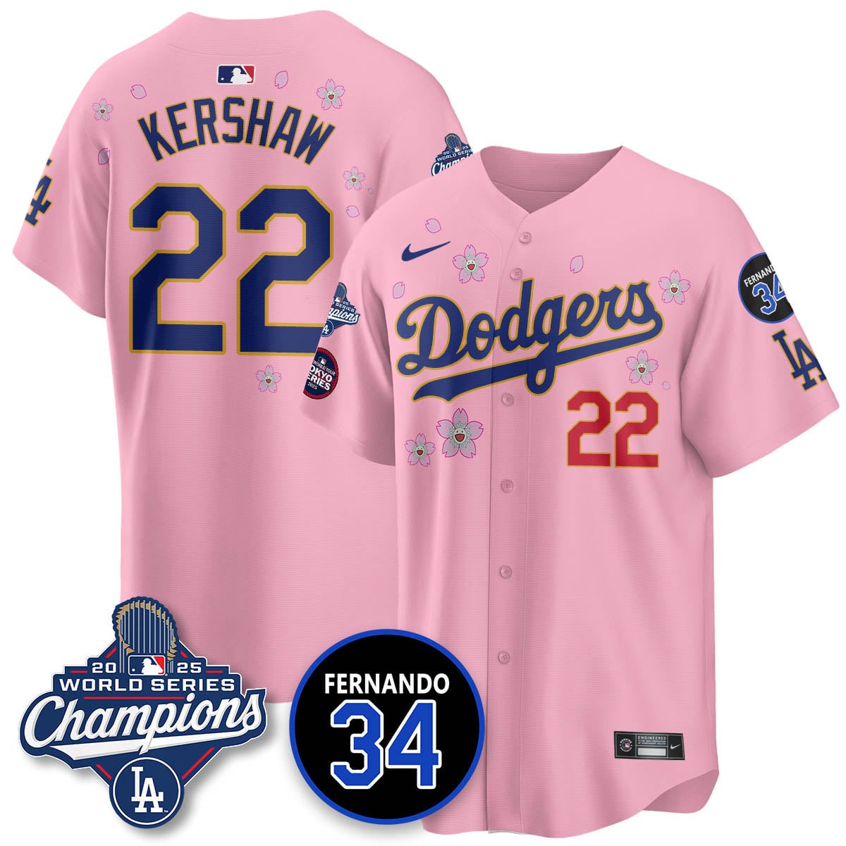 Los Angeles Dodgers Tokyo 2025 World Series Champions Jersey - All Stitched