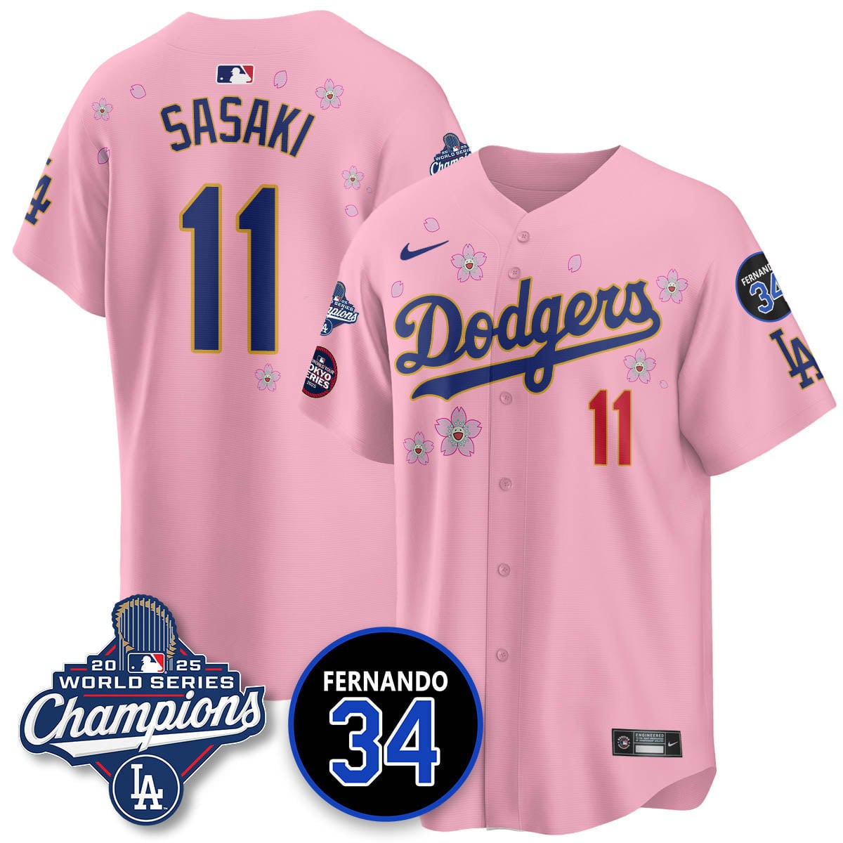 Los Angeles Dodgers Tokyo 2025 World Series Champions Jersey - All Stitched