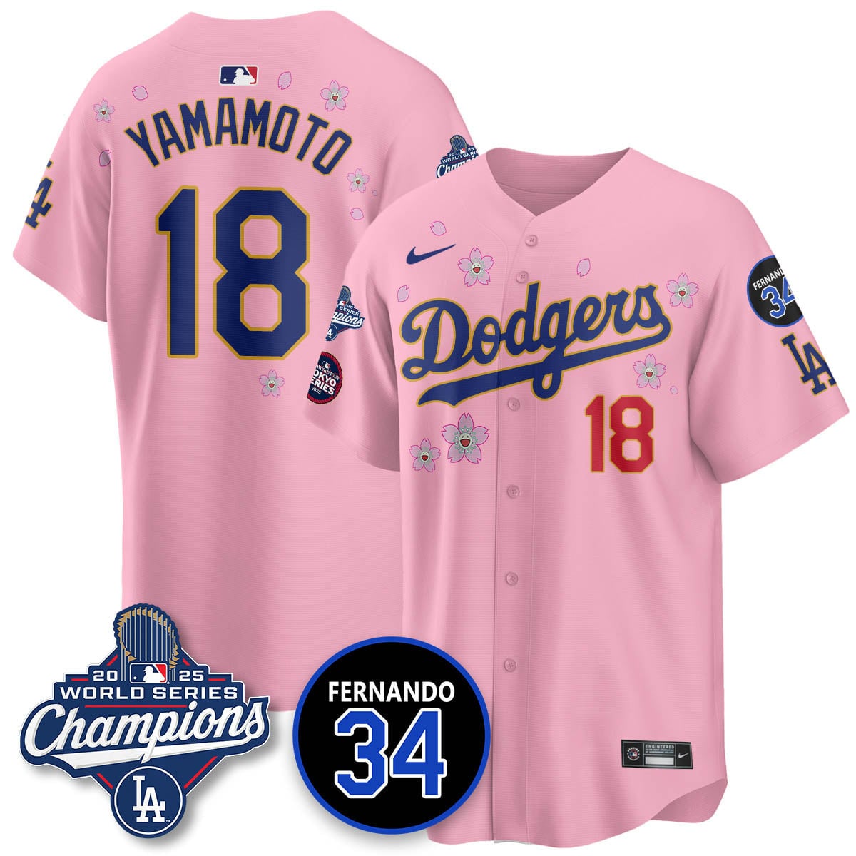 Los Angeles Dodgers Tokyo 2025 World Series Champions Jersey - All Stitched