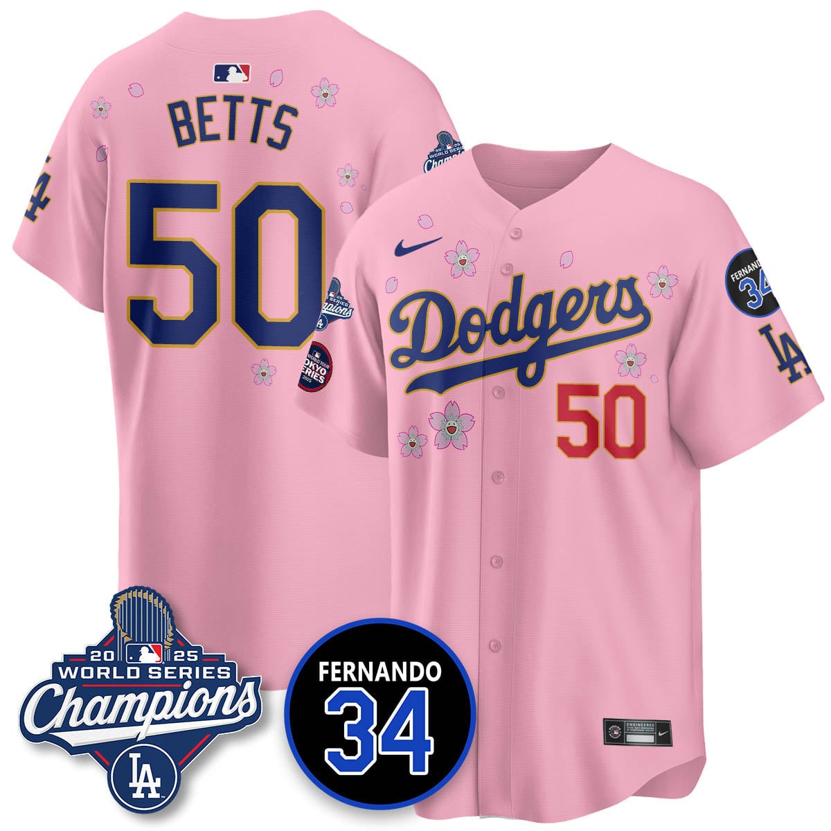 Los Angeles Dodgers Tokyo 2025 World Series Champions Jersey - All Stitched