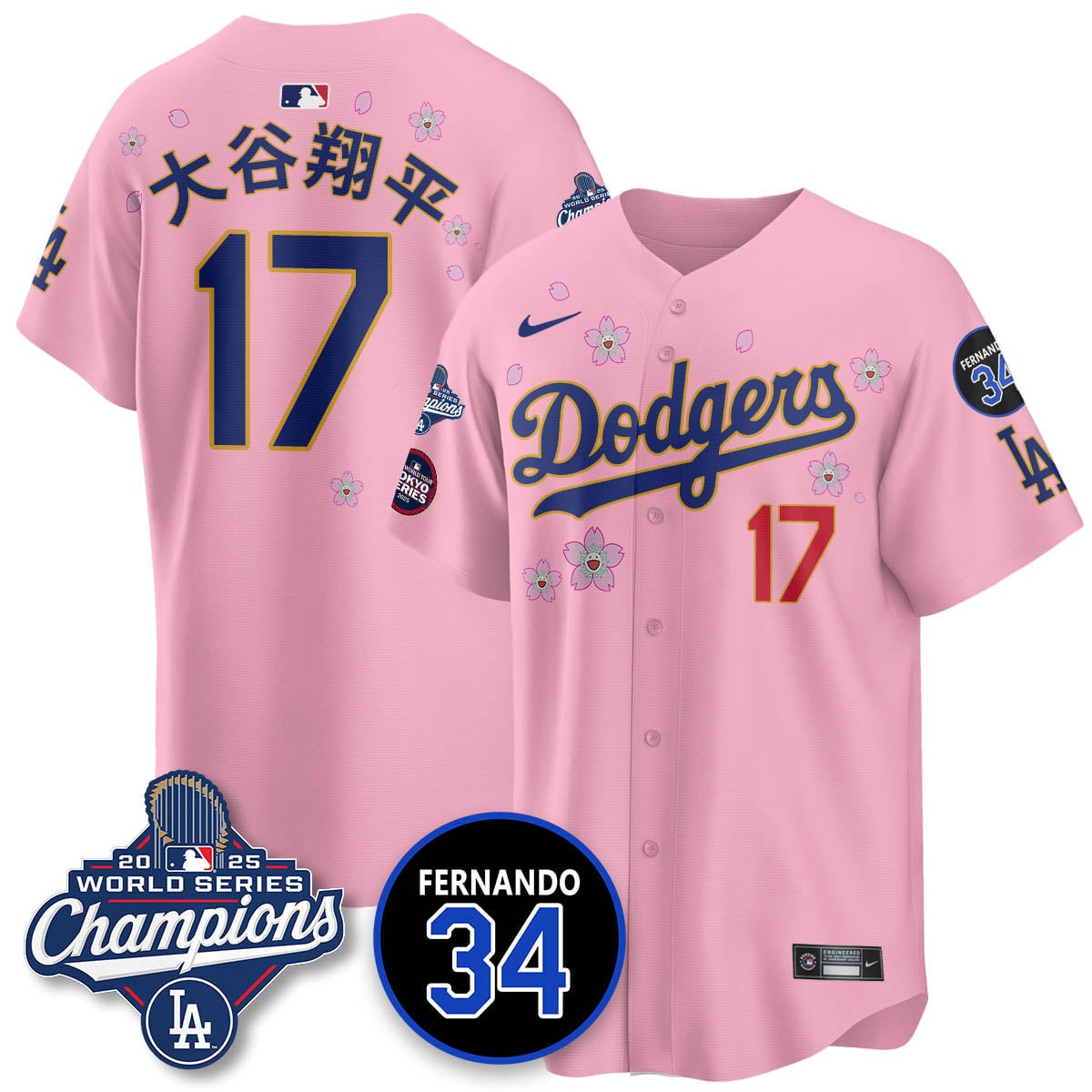 Los Angeles Dodgers Tokyo 2025 World Series Champions Jersey - All Stitched