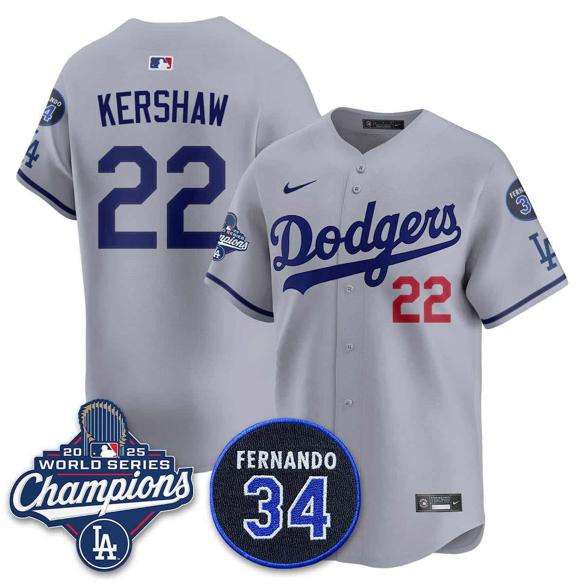 Los Angeles Dodgers 2025 World Series Champions Jersey - All Stitched