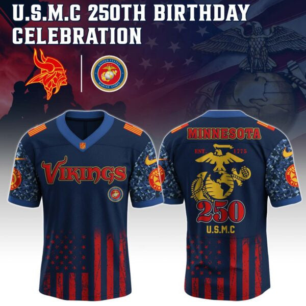 Minnesota Vikings NFL x U.S.M.C 250TH Birthday Special Edition Jersey